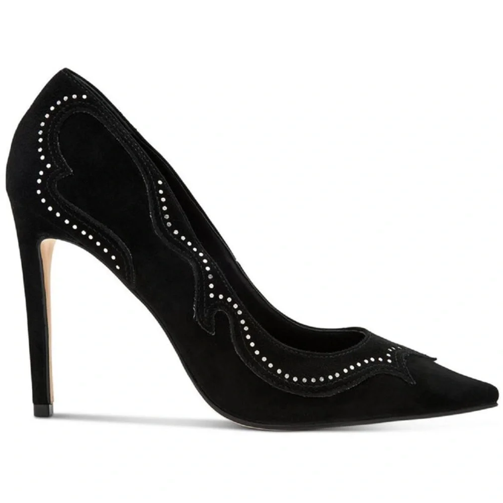 ALL SAINTS - ZEHRA SLIP ON DRESSY PUMPS - BLACK SUEDE - NWT - Picture 2 of 2